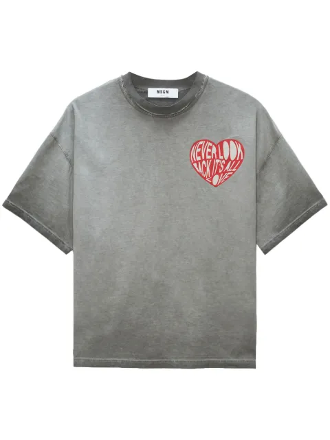 MSGM t-shirt à imprimé cœur