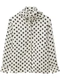 MSGM polka dot-print gathered-detail shirt - White