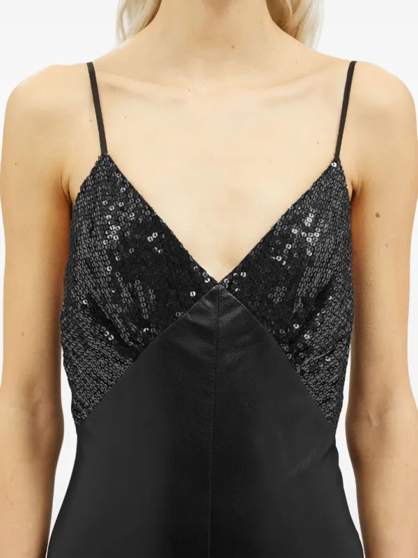 【関税&送料込】Msgm Sequined Dress MSGM sequin-embellished Midi Dress | Black | FARFETCH
