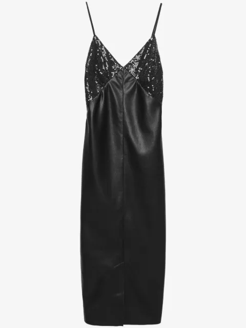 MSGM Abito midi con paillettes