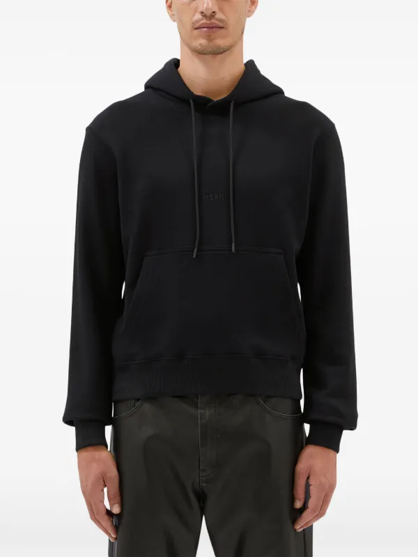 スウェット・トレーナー MSGM HOODED COTTON SWEATSHIRT WITH LOGO MSGM logo-embroidered Cotton Hoodie | Black | FARFETCH