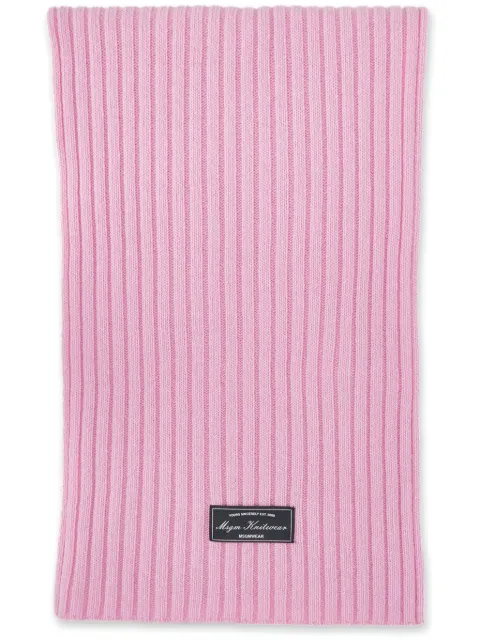 MSGM logo-patch ribbed-knit scarf 