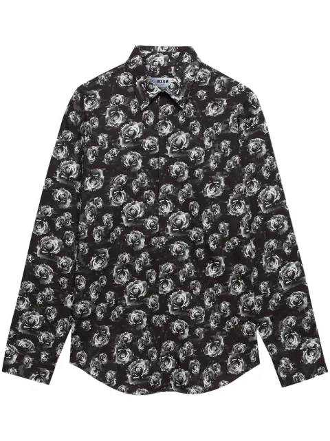 MSGM Camisa com estampa de rosa
