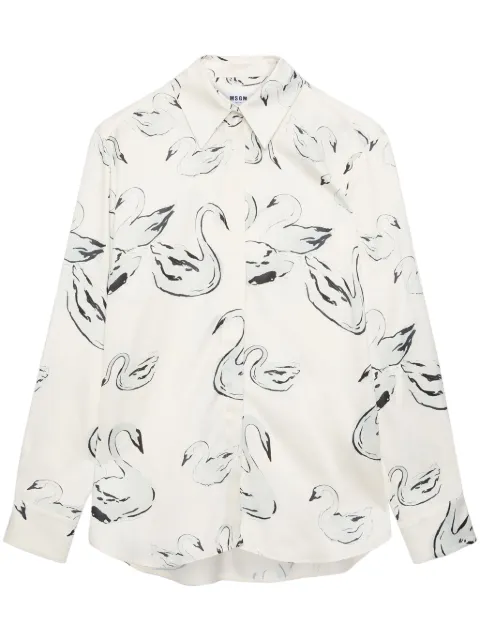 MSGM swan-print shirt