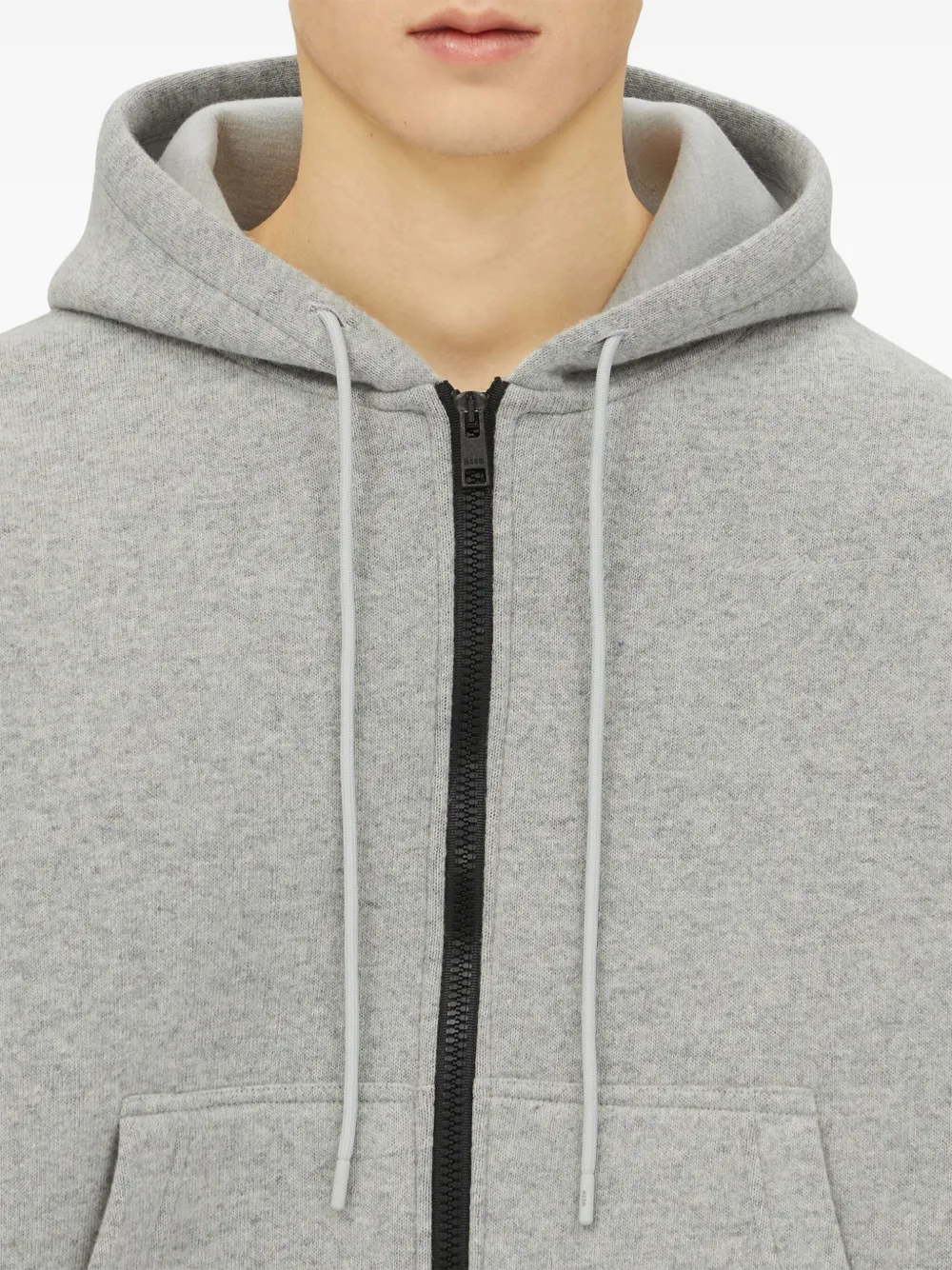 MSGM Hoodie met rits en contrast Grijs
