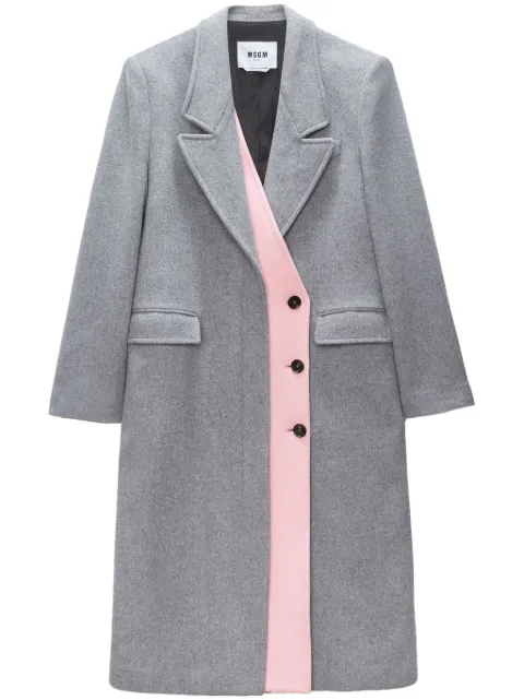 MSGM panelled double-breasted coat