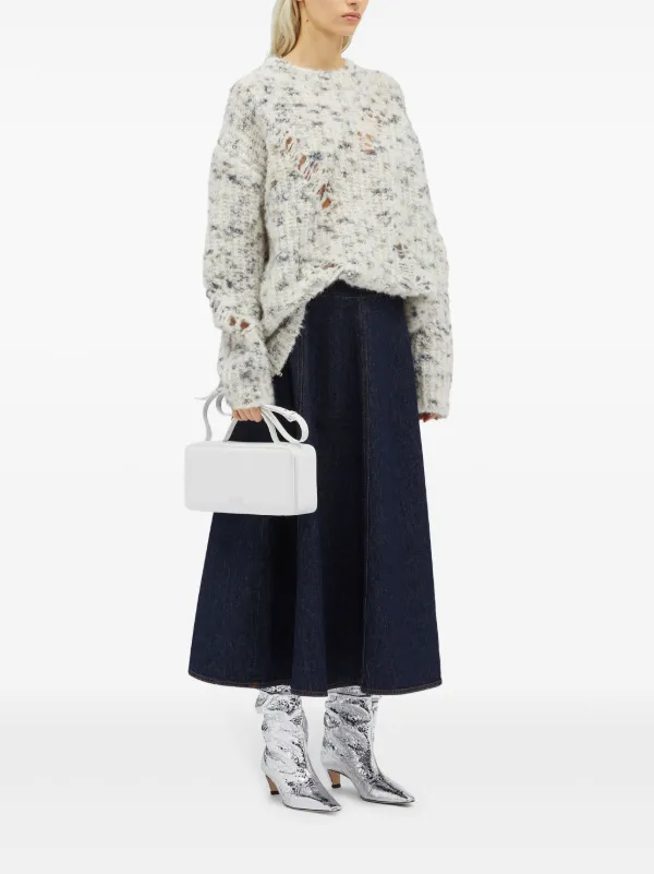 激安スーパーの“売上対決” MSGM ダメージ JP FARFETCH | ホワイト | セーター トップス