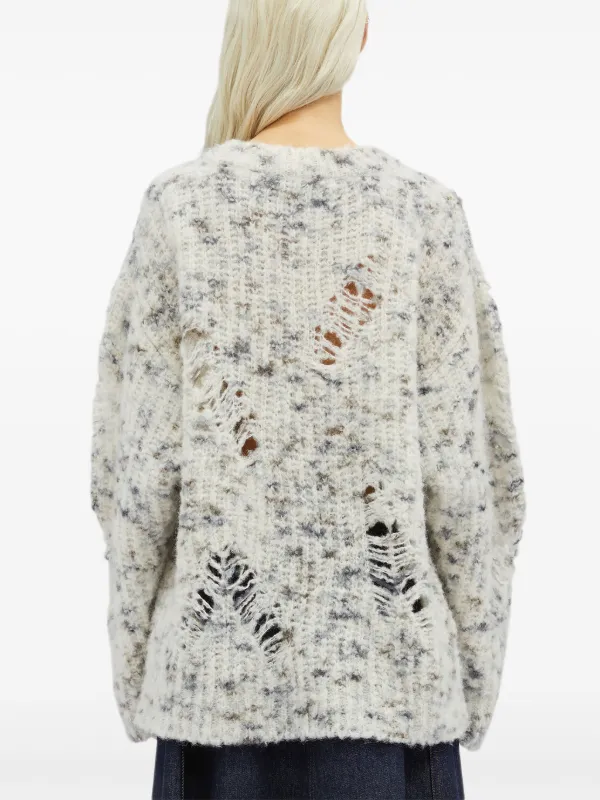 MSGM ダメージ セーター | ホワイト | FARFETCH JP