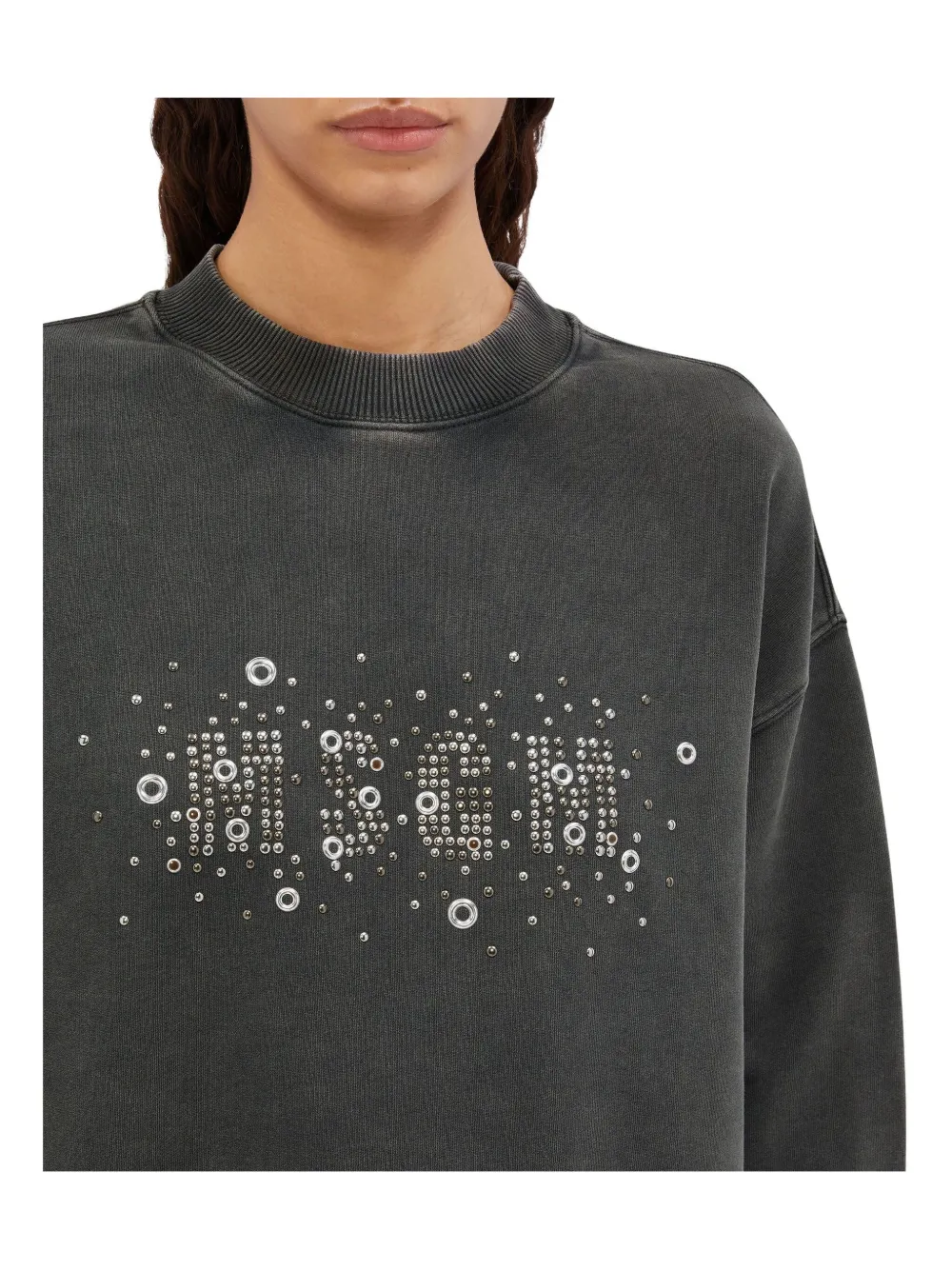 Msgm Logo-embellished Sweatshirt In Gray
