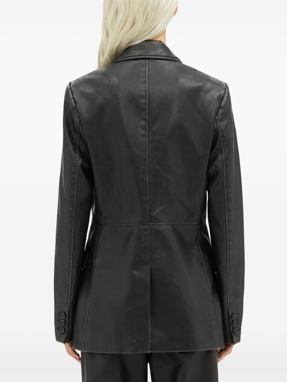 MSGM Leren blazer Zwart