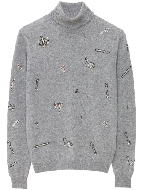 Pull orné de sequins à col montant - MSGM - Modalova