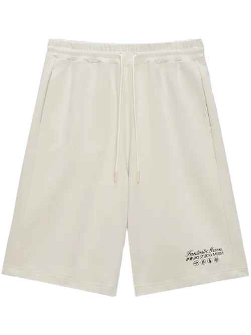 Short de sport en coton à logo imprimé - MSGM - Modalova