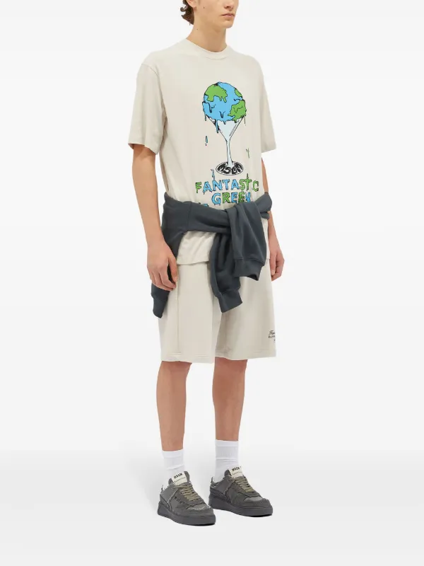ショーツ MSGM COTTON SHORTS WITH GALLO PRINT MSGM logo-print Cotton Track Shorts | Neutrals | FARFETCH