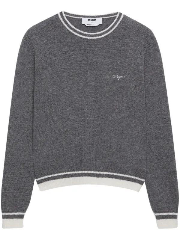 スウェット・トレーナー MSGM EMBROIDERED FLEECE SWEATSHIRT WITH ZIP Cotton blend sweatshirt with 