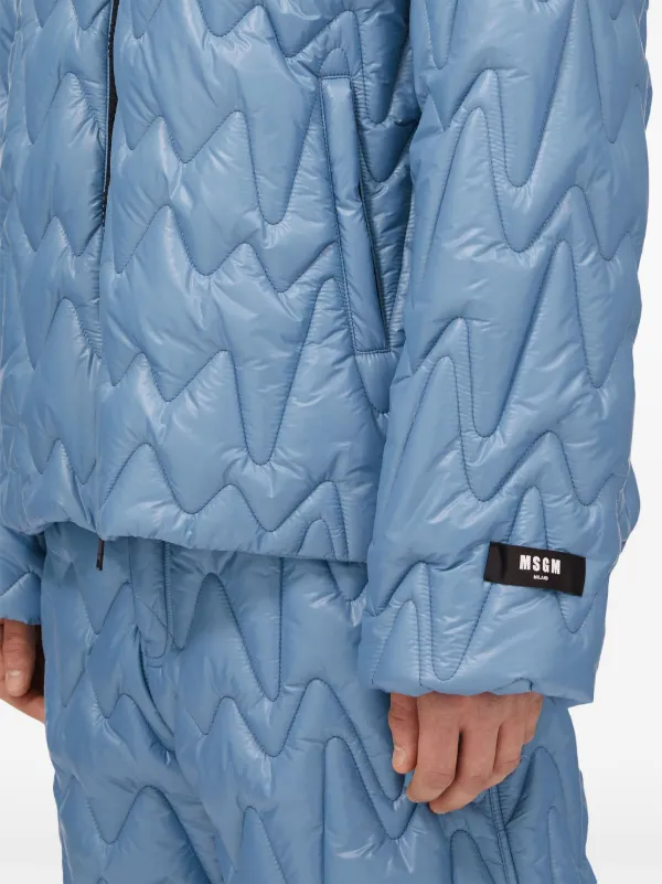 MSGM キルティング パデッドジャケット | ブルー | FARFETCH JP