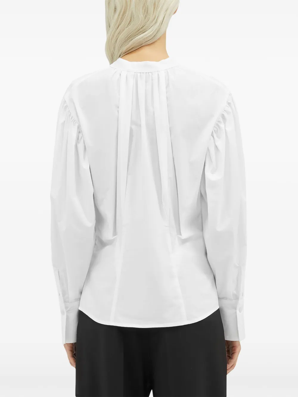 MSGM Blouse met gesmockte mouwen Wit