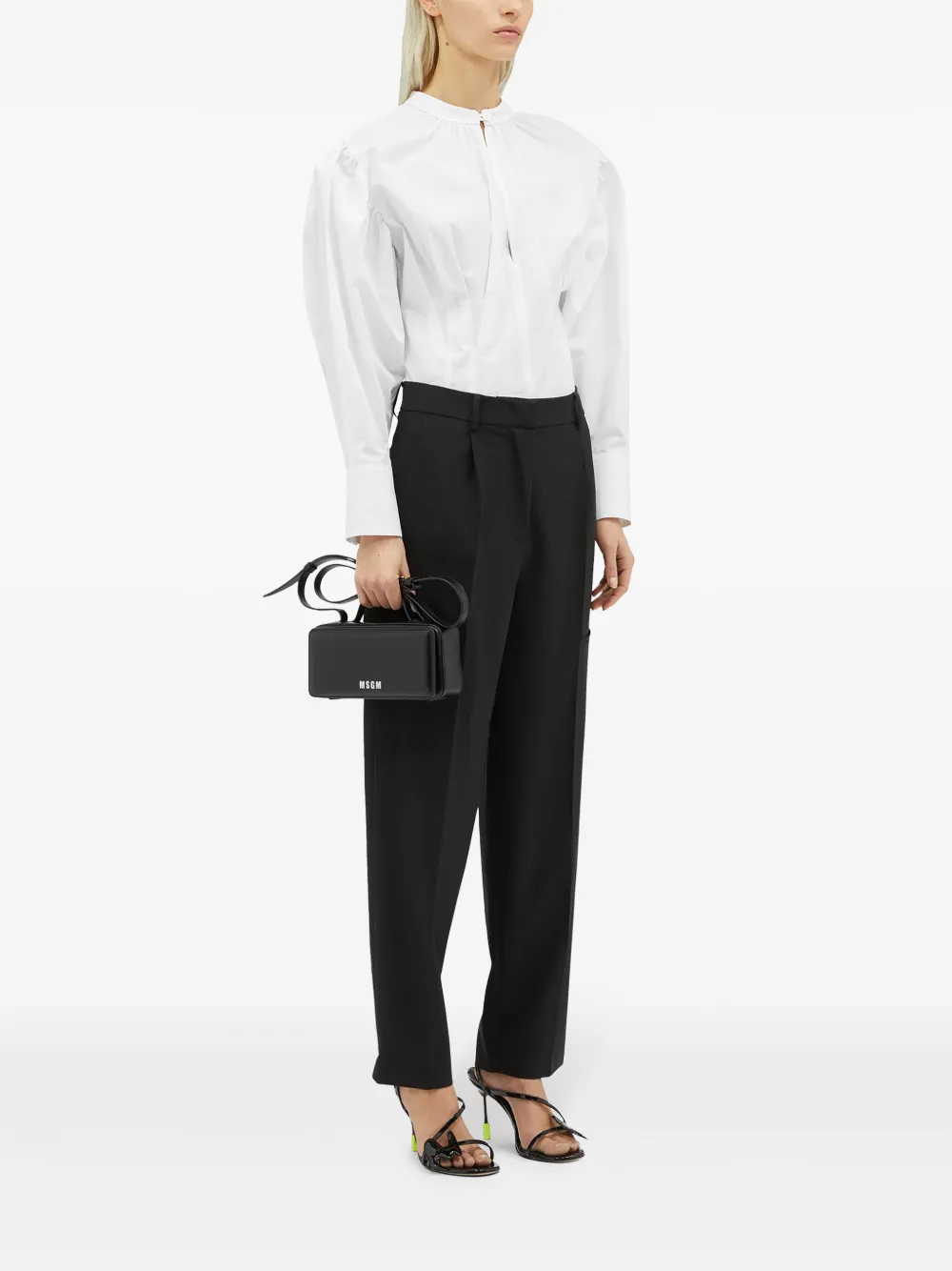 MSGM Blouse met gesmockte mouwen - Wit