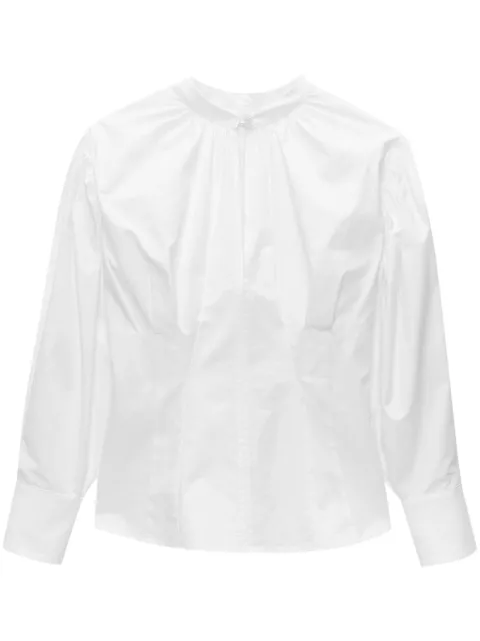 MSGM gathered long-sleeve blouse