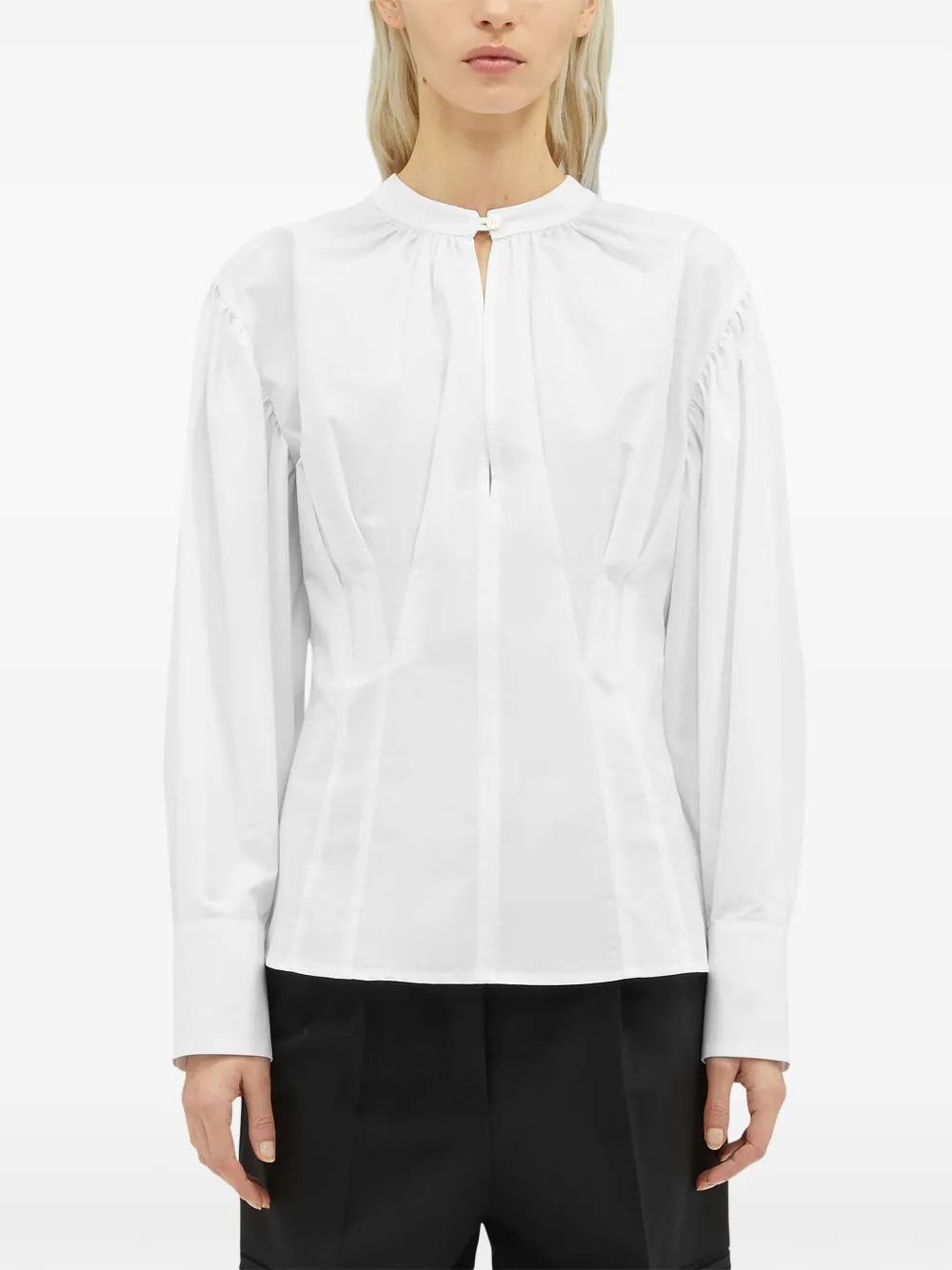 MSGM Blouse met gesmockte mouwen Wit
