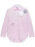 MSGM floral-appliqué cotton shirt - Pink