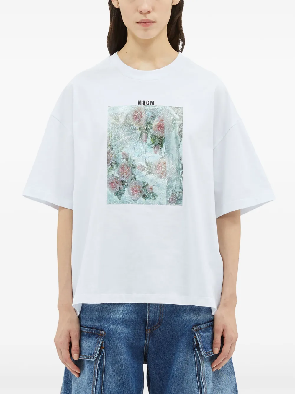 MSGM T-shirt met grafische print Wit