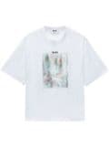 MSGM graphic-print drop-shoulder T-shirt - White