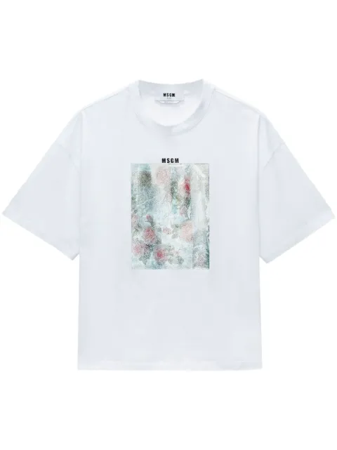MSGM graphic-print drop-shoulder T-shirt 