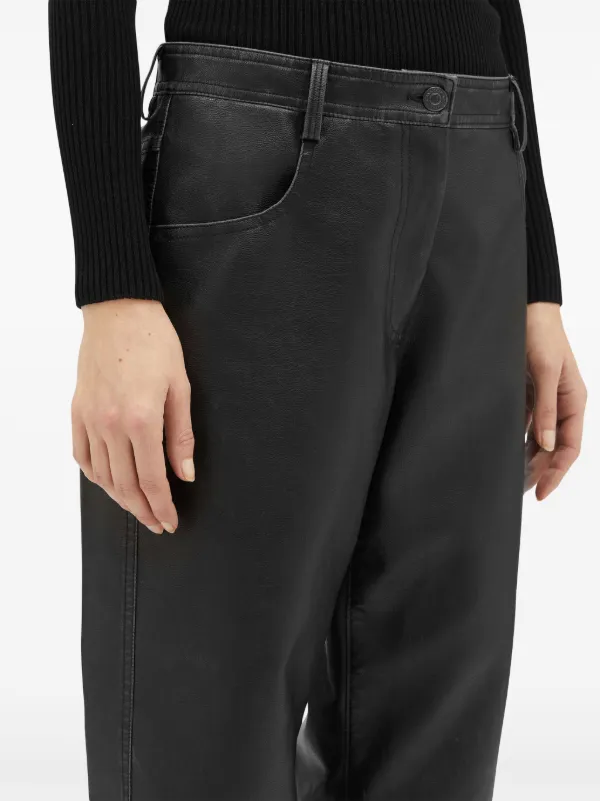 MSGM straight-leg Leather Trousers | Black | FARFETCH