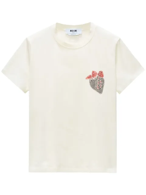 MSGM crystal-embellished crew-neck T-shirt 