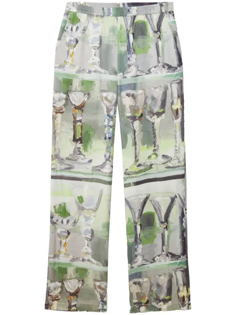 MSGM graphic-print straight trousers