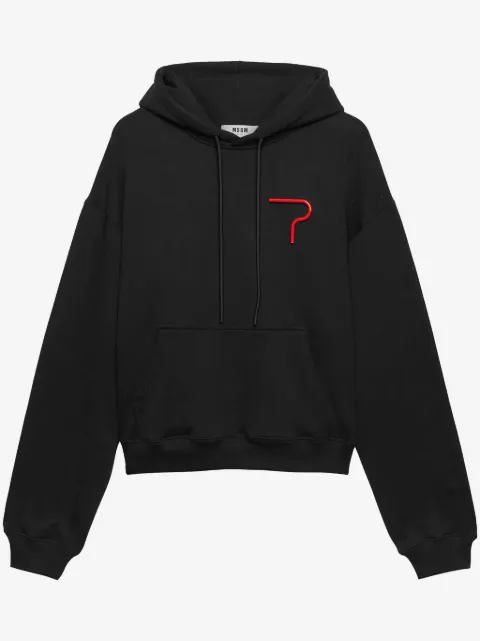 MSGM logo appliqué drawstring hoodie