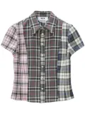 MSGM check-pattern patchwork shirt - Black