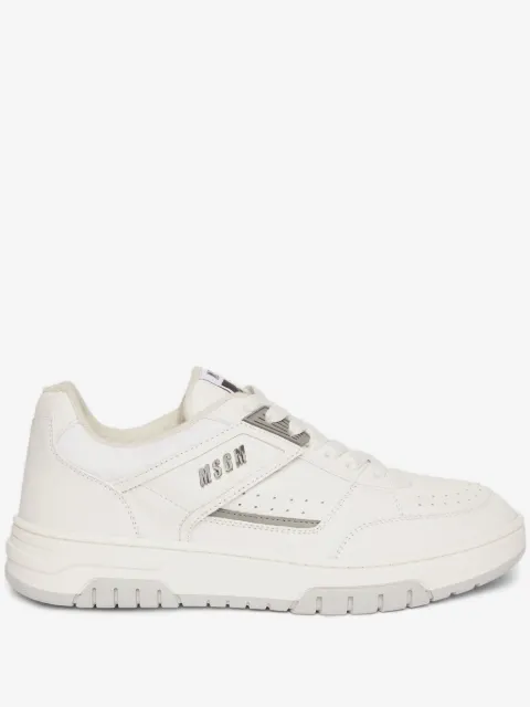 MSGM ogo-print leather sneakers