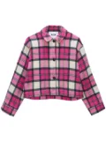 MSGM checkerboard-print cropped jacket - Pink