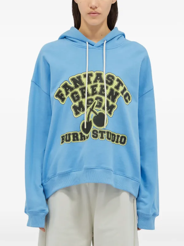 【送料&関税込】MSGM Logo Printed Drawstring Hoodie MSGM logo-printed Drawstring Hoodie | Blue | FARFETCH