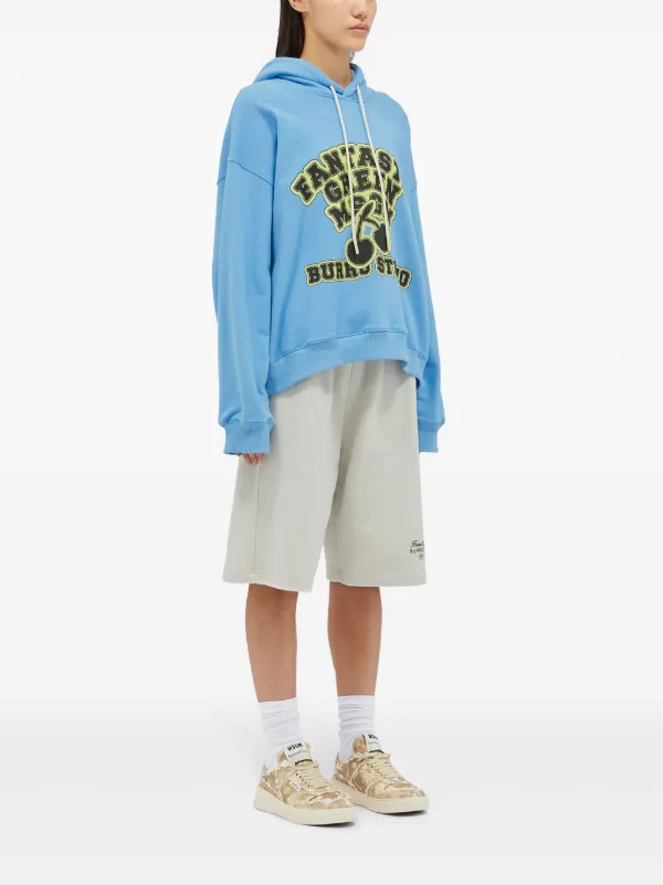 【送料&関税込】MSGM Logo Printed Drawstring Hoodie MSGM logo-printed Drawstring Hoodie | Blue | FARFETCH