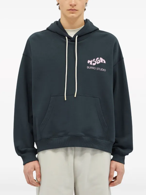 MSGM logo-printed Drawstring Hoodie | Grey | FARFETCH BH