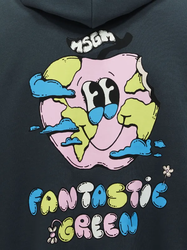 MSGM logo-printed Drawstring Hoodie | Grey | FARFETCH BH
