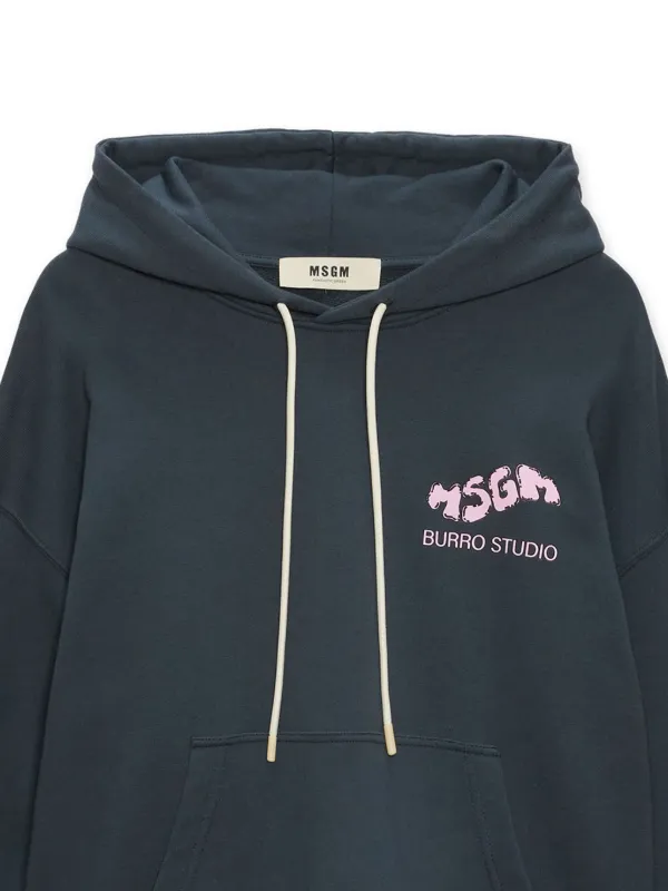 【送料&関税込】MSGM Logo Printed Drawstring Hoodie MSGM logo-printed Drawstring Hoodie | Grey | FARFETCH AU