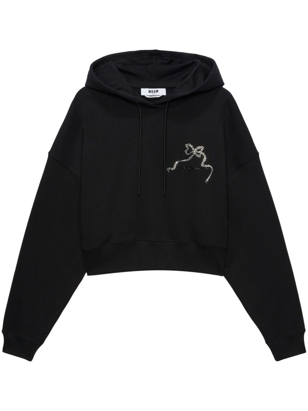 MSGM bow-detail hoodie - Black