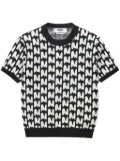MSGM jacquard-logo print shirt - Black