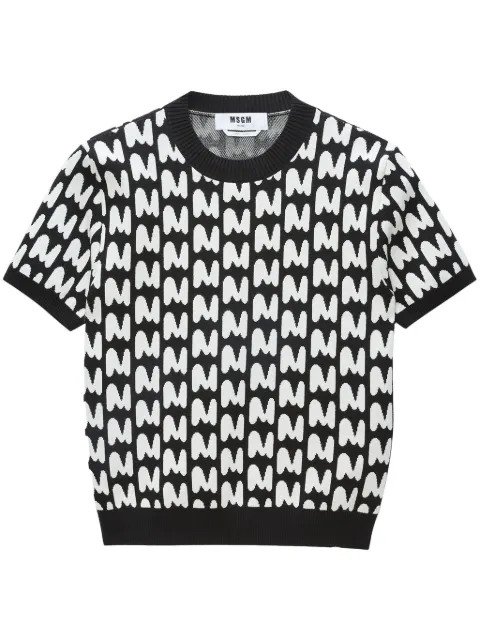 MSGM chemise à logo en jacquard