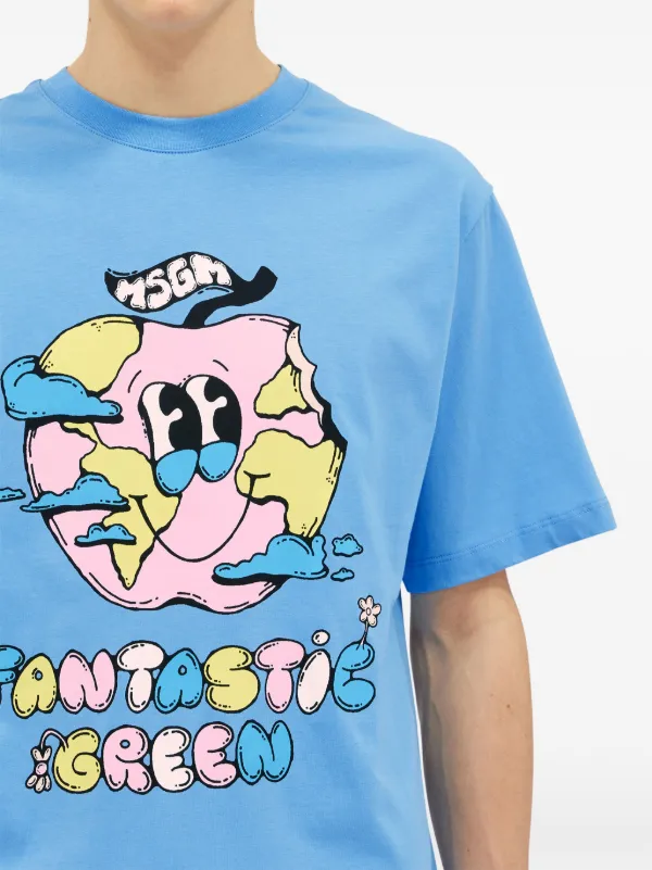 【送料&関税込】MSGM Graphic Print T-shirt MSGM graphic-print T-shirt | Blue | FARFETCH JO