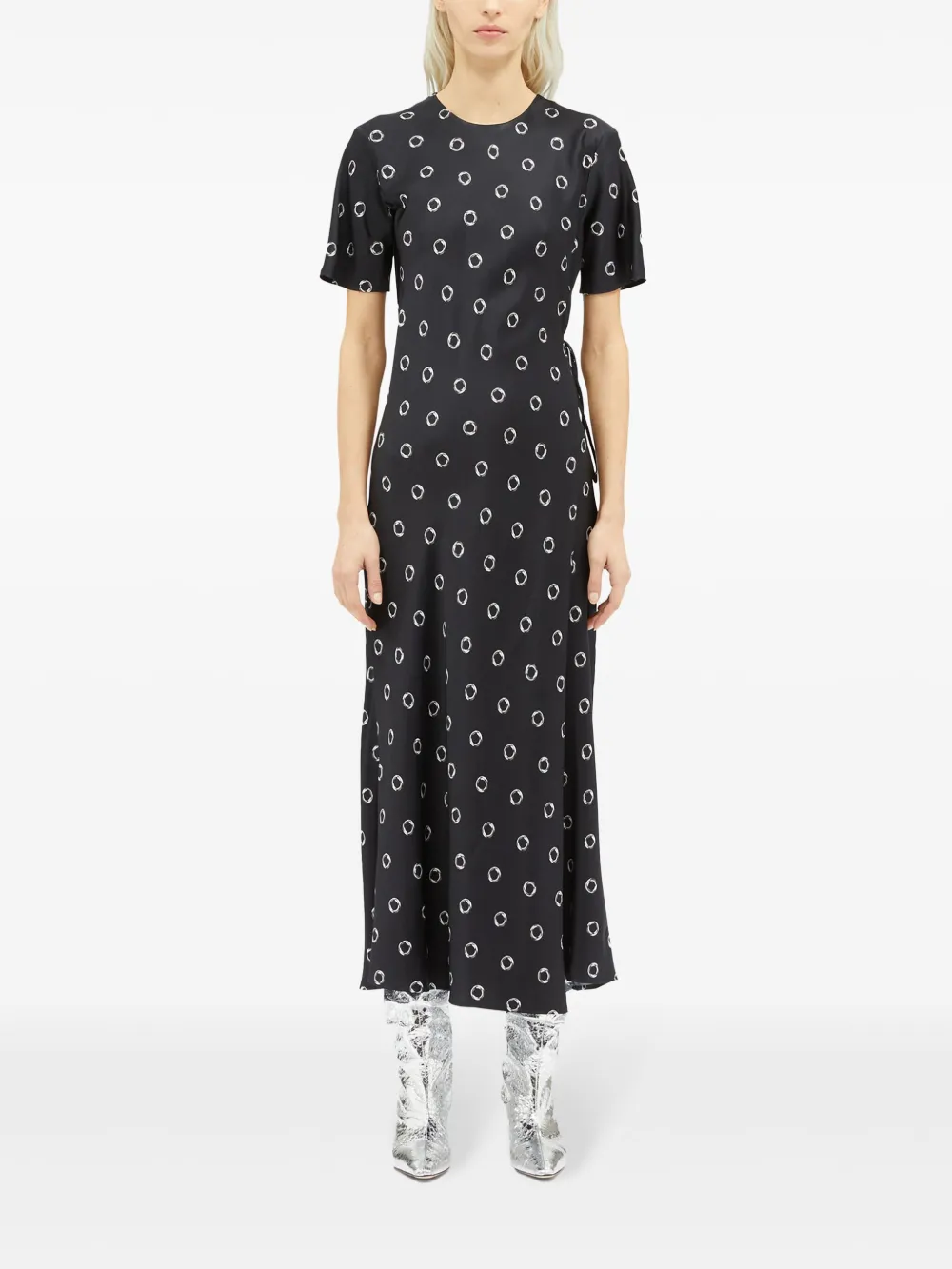 MSGM Maxi-jurk met print - Zwart