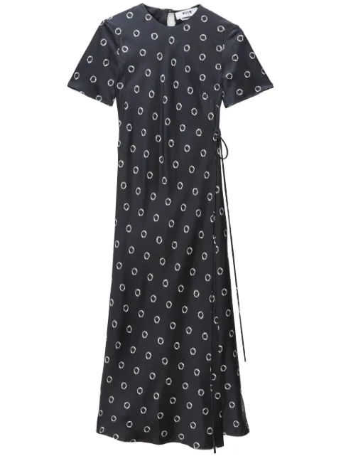 MSGM Maxikleid mit grafischem Print