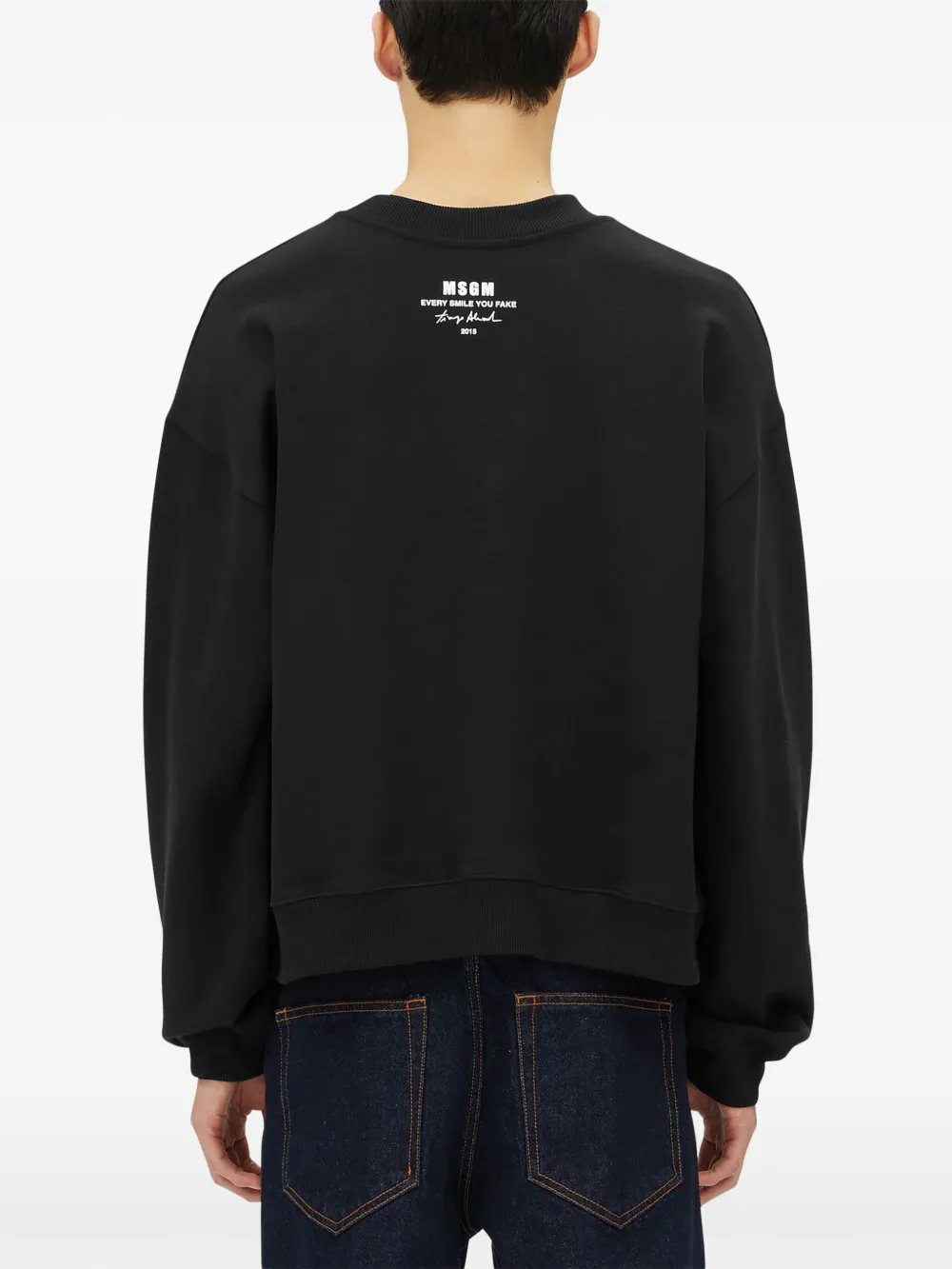 MSGM Sweater met geborduurde tekst Zwart