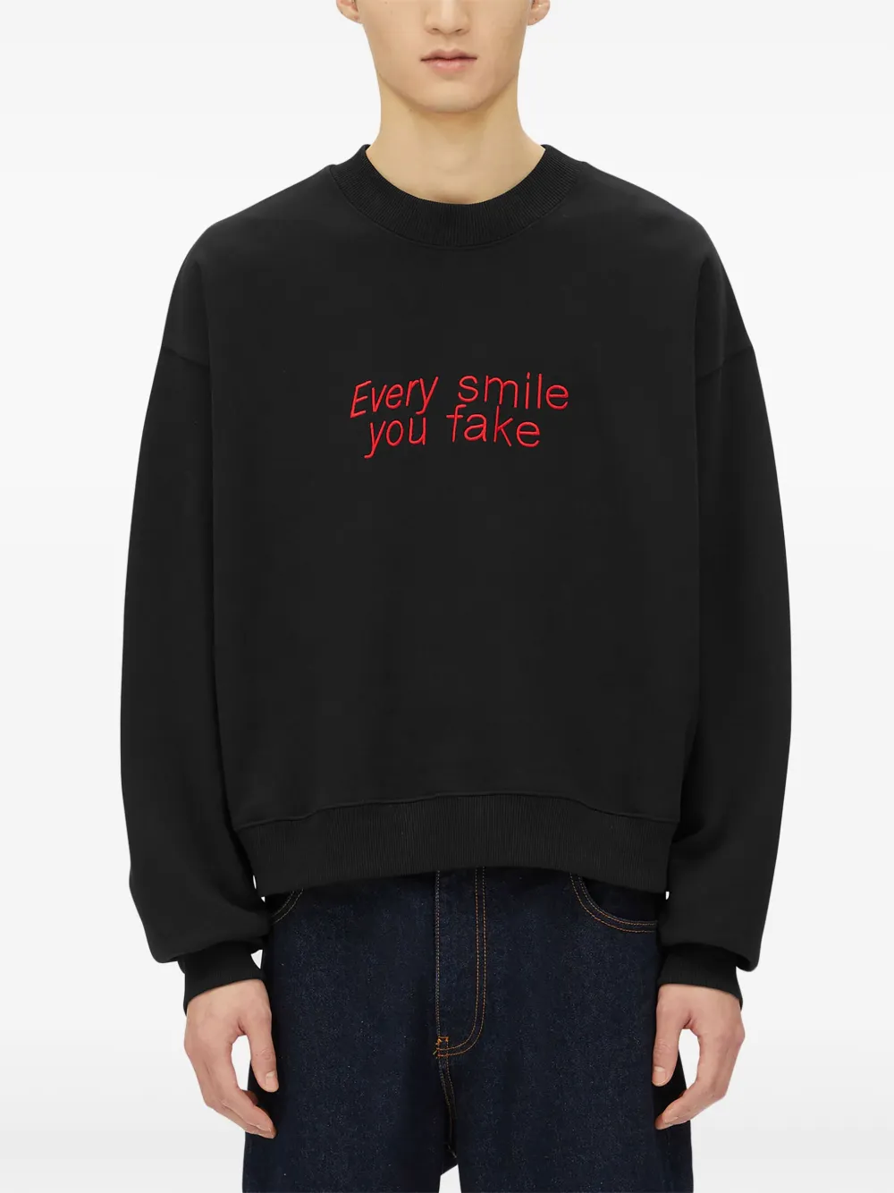 MSGM Sweater met geborduurde tekst Zwart