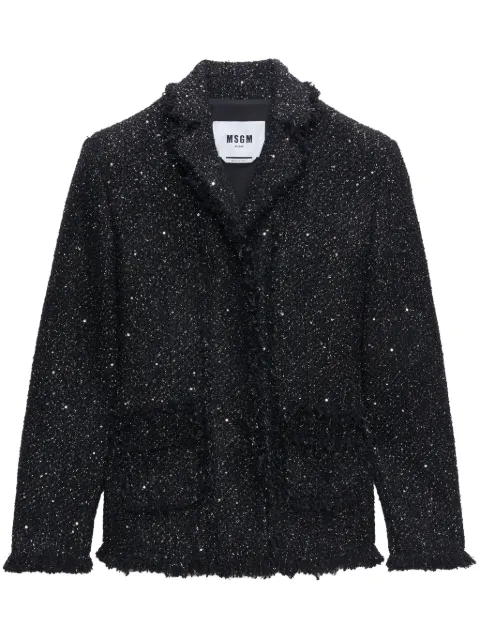 MSGM single-breasted bouclé blazer