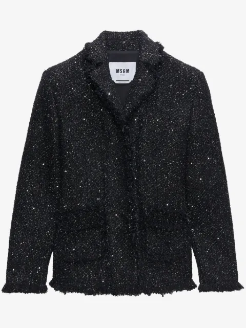 MSGM single-breasted bouclé blazer