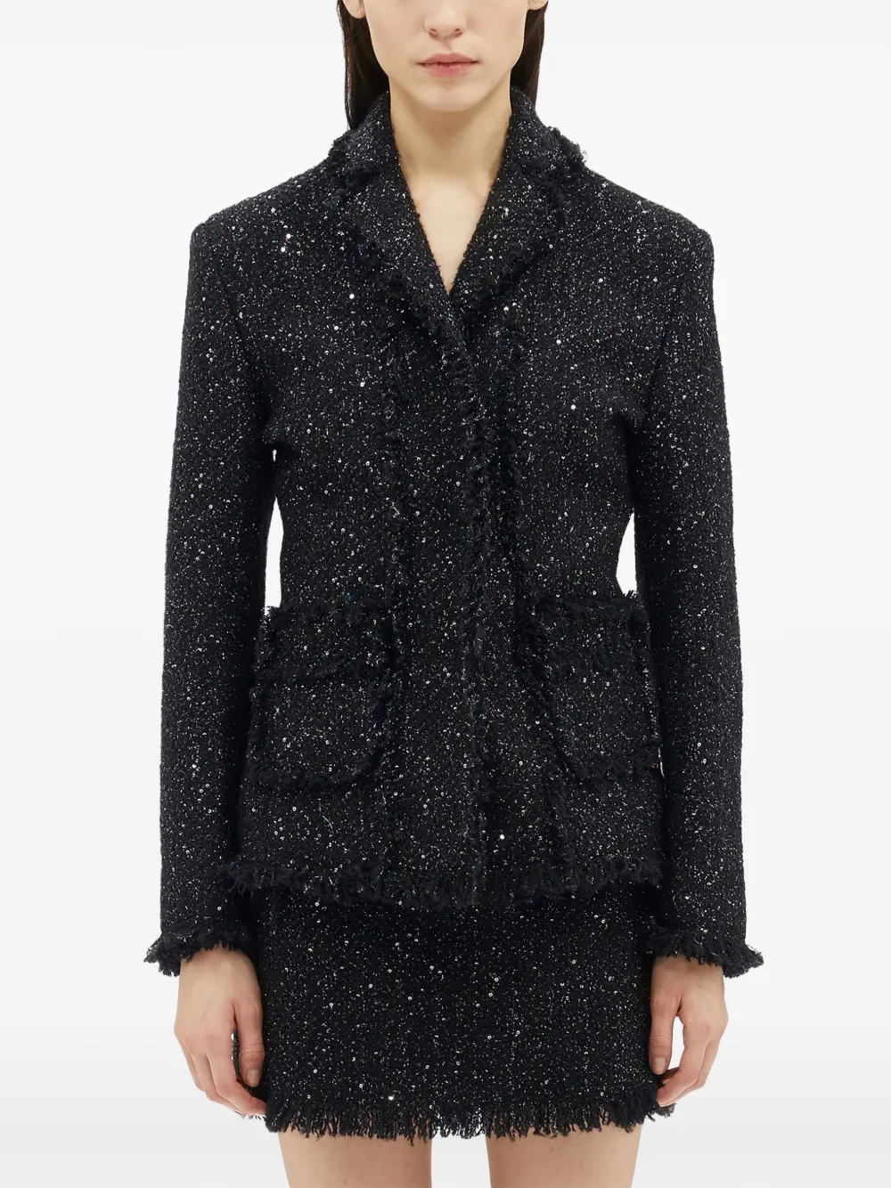 MSGM Blazer met enkele rij knopen Zwart